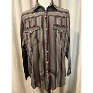 Bit And‎ Briddle Men's Western Multicolor Pearl Snap Shirt Large